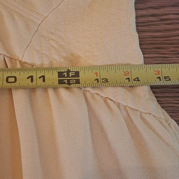 REISS Orla Butter Yellow Halter Midi Dress Crossover Neck Keyhole US Size 8 - Picture 13 of 16